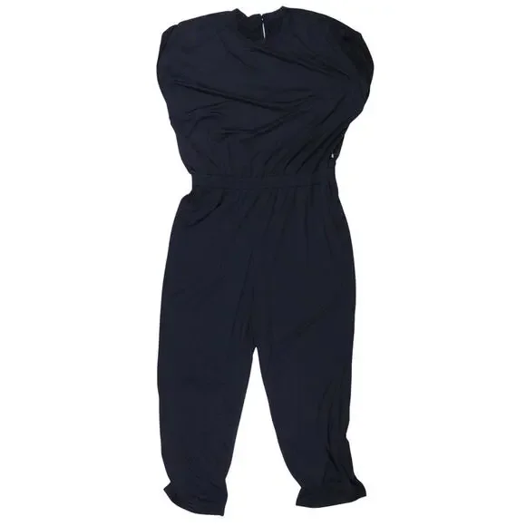 Vuori womens short sleeve lux crew neck t-shirt jumpsuit keyhole black sz XL - Picture 3 of 8